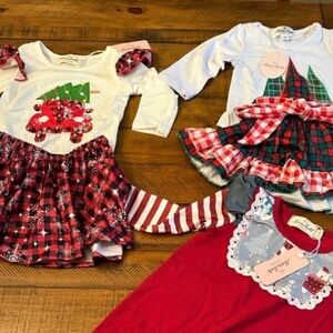 Marie Nicole Christmas 6-12 months clothes bundle (2 full outfits)